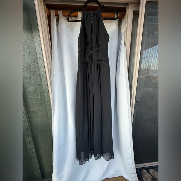 Azazie Black Halter Wedding Dress - Picture 2 of 8